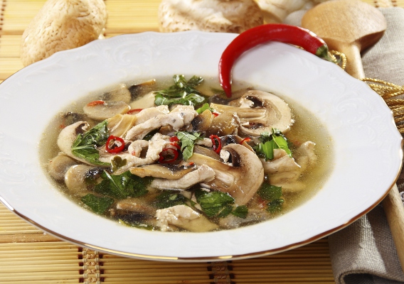 Как сварить с грибами вкусный куриный суп